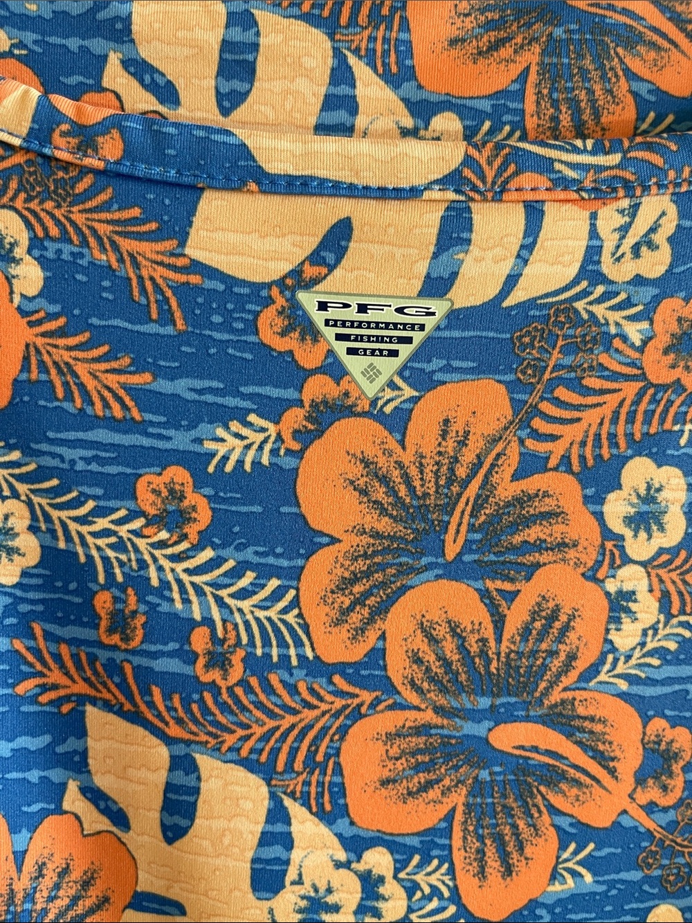 Columbia PFG Floral Scoop-Neck Athletic Sundress in Blue and Peach Size M - Picture 3 of 7
